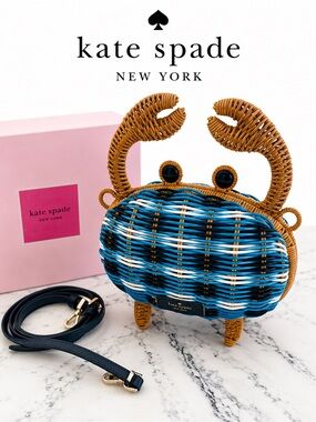 Kate Spade Pinch Me Crab Wicker Bag Rare Novelty Crossbody NWOT